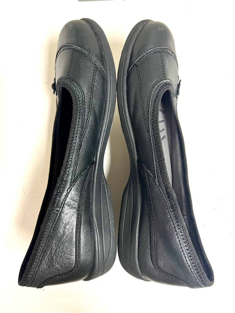 ABEO smart system women's orthopedic leather ballet flats black round toe 10M